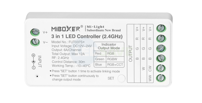 CONTROLLER 3 IN 1 FOR LED STRIP LIGHT RGB OR RGBCCT